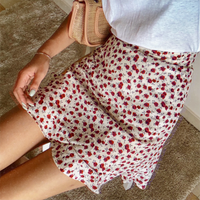 MRMT 2026 Brand New Womens Skirt Playful Ruffled Hem Mini Floral Skirt Short High-rise Sexy A-line Women Skirts For Female Dress