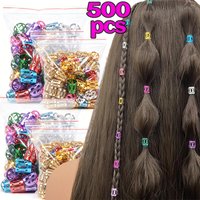 Hip Hop Braiding Dreadlocks Buckle Hair Cuffs Metal Hair Ring Accessories for Braids Dreadlocks Extension Punk Rock Head Jewelry