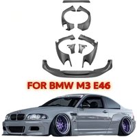 For BMW E46 Sedan Wide Body Kits - Front Lip Spoiler Rear Fender Trunk Cover FRP Car Door Body Kits for Enhanced Vehicle Look
