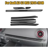 Carbon Fiber Style Dashboard Decoration Cover Trim For Audi A3 8V 2014-2018 S3 2017 ABS Car Inner Door Trim Strips