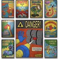 Horror Video Game Poppy's-P-Playtime Canvas Painting Cartoon Poster and Prints Wall Art Pictures Party Home Gamer Room Decor