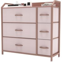 Chest of Drawers with 6 Drawers, Fabric Dressers with Easy Pull Handle,Sturdy Steel Frame,Storage Drawers for Bedroom, Closet,