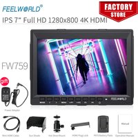 FEELWORLD FW759 7 Inch DSLR Camera Field Monitor 4K HDMI AV Input IPS HD 1280x800 LCD Display Video Assist Protable for Camera