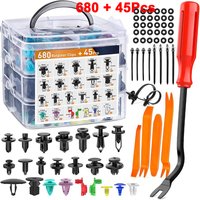 Auto Fastener Clips 680Pcs Car Body Push Retainer Pin Rivet Bumper Door Trim Panel Retainer Fastener Kit Auto Removal Tools