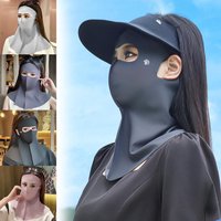 Fashion Ice Silk Sun Protection Mask UPF50+ Full Face Anti-UV Neck Scarf Dustproof Sunshade Mask For Cycling Fishing Hiking