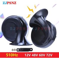 12V 24V 48V 60V 72V Car Snail Horn Electric Horn Motorcycles Scooter Truck e-Bike Snail Horn 410Hz 510Hz Super Sound Waterproof