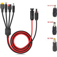 JMUYTOP 12AWG Solar panel Cable Solar to XT60 DC7909(8mm) DC5521 DC5525 Anderson Connector For Portable Power Station