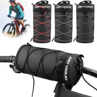 Bike Handlebar Bag Waterproof Bicycle Handlebar Roll Bag, Bike Front Pouch, Removable Straps for Road Mountain Cycling Travel