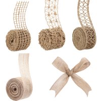 1-10Meter Natural Jute Burlap Ribbons Vintage Linen Burlap Fabric Ribbon for Handmade Crafts Wedding Bouquet Gifts Packaging Bow