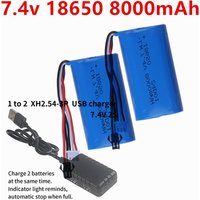 Li-ion Battery 7.4V 8000mAh 18650 SM-2P for WPL MN99S D90 U12A S033g Q1 H101 Parts 7.4V Battery Rc Boats Cars Tanks Drones Parts