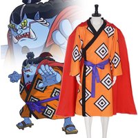 Whale Shark Man Jinbe Cosplay Sea Hero A Reliable Fat Blue Man Orange Kimono Red Robe Halloween Festival Party Performance