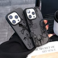 Luxury Dark Gothic Cross Mark Matte Soft Phone Case For iPhone 17 16 15 14 Plus 13 12 11 Mini Air Pro X XS Max SE 7 8 Plus