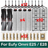 Kompatybilne akcesoria do Eufy Omni E25 / E28: szczotka główna, filtr, worek na kurz, rolka, mop