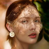 TOPQUEEN Women's Elegant and Unique White Birdcag Wedding Blusher Veil White Pearl Birdcage Veil Bridal Wedding Accessories Ma19