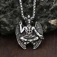 New Vintage Gothic Satanic Goat Pendant Necklace For Men 316L Stainless Steel Demon Devil Lucifer Necklace Fashion Party Jewelry