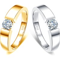 Real 0.5-1 Carat Round Cut Moissanite Ring Men Solid Sterling Silver 925 Certified Wedding Rings Couple Luxury Jewelry Trend New