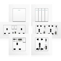 White UK 13A Wall Socket with USB C 18W Quick Charge Plug Socket,Wall power outlet with USB port, 1gang3way Intermediate switch