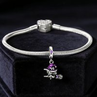 925 Sterling Silver Charm Pendant Witch For Women Fit Original Bracelet Bead Making Fashion Jewelry