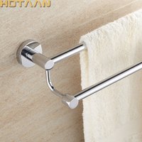 . Chrome Finish Stainless Steel Bathroom Accessory Double Towel Bar Towel Rail Towel Holder 60cm YT-10998