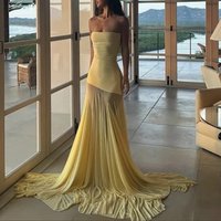 Sexy Strapless Sleeveless Slim Evening Dress Elegant Mesh Patchwork High Waist Party Dress Women Fashion Draped Solid Long Dress
