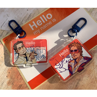 Fight Club Anime Keychain Women Acrylic Key Chain Man Cartoon Key Ring Pendant Ornament Accessories Friend Gift