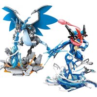 Pokemon Anime Super Charizard X Building Blocks Ash's Greninja of Koga Ninja Movies Model Bricks Educational Toys Holiday Gift