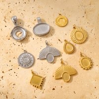CARLIDANA Stainless Steel Round Sun Square Gold Plated Tray Charm Pendants for DIY Bracelet Necklace Women Jewelry Making