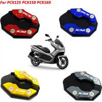 CNC Aluminum Kickstand Side Stand Extension Pad Enlarger Plate For Honda PCX125 PCX150 PCX160 PCX 160 PCX 125 pcx Accessories