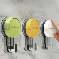 Heavy Duty Suction Cup Hooks No Drill Vacuum Wall Hangers Waterproof Reusable Removable Adhesive Hooks for Bathroom Kitchen 1PC