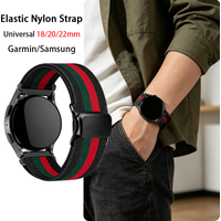 18/20/22mm Nylon Sport Wristband for Garmin Forerunner 255 265 245 955 Venu 4 4S 3 2 for Samsung Galaxy Watch 5 6 7 Classic Band
