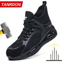 Men's protective shoes, breathable, lightweight, and safe shoes, anti-smashing and anti-puncture work shoes, steel-toe shoes