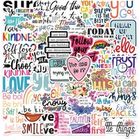 50PCS Inspirational Stickers Motivational Phrases Life Quotes Decals DIY Laptop Study Room Scrapbooking Stickers
