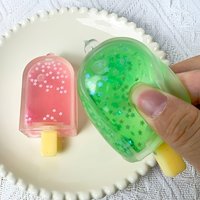Cute Ice Cream Popsicle Squishy Fidget Toy Transparent Star Glitter Squeeze Stress Relief Toys Anti-anxiety Toy for Adult Gift