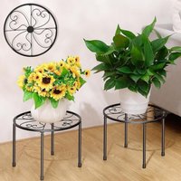 1/2pcMetal Plant Stand,Freestanding Round Flower Stand for Balcony,Minimalist stylePothosPlant bracket,Mini Storage Rack,Black,M