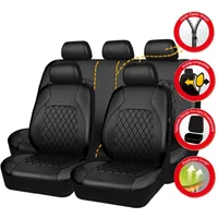 Universal Fit Most Car PU Leather Car Seat Covers Airbag Compatible Car Interior Accessories Front/ Rear/ Full Set Cover Cushion