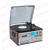 2025 New Retro 3-Speed Vinyl Record Player Turntable, Multi-Functional Phonograph with AM/FM Radio, CD & Cassette Player