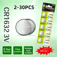 2-30PCS CR1632 Battery Lithium Battery 3V DL1632 BR1632 KCR1632 ECR1632 For Car Remote Control Watch Button Coin Cells