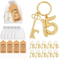 Quinceañera 15th Birthday Bottle Opener Keychain Party Favors Bulk, 15 Year Old Beer Key Ring Bottle Opener, Wedding Anniversary