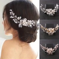 1pc Luxury Crystal Rhinestone Pearl Hair Comb Headpiece Sweet Romantic Bride Party Wedding Jewelry Hair Clip Hair Accessories