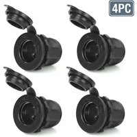 4PCS Car Cigarette Lighter Socket 12V Waterproof Plug Power Outlet Adapter for Marine Boat Motorcycle Truck RV ATV Receptacle