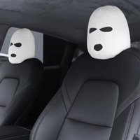 Headrest Cover 3 Hole Full Face Design Dust Proof Funny Protective Sleeve Creative Decoration For Car Interior Accessories