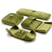 Green Double opening real velvet ring box, paired ring box, earring box, necklace box, bracelet box, jewelry packaging