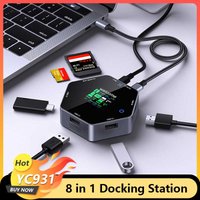 CoolFish USB HUB Docking Station Type-C Smart Display 4K 60 HDMI 8 in 1 Multi Port Hub Splitter PD Charging USB Extender