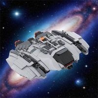 Cylon Raider MOC Building Blocks, BSG Inspired Attack Ship with Red Eye, Space War Model for Sci-Fi Collectors