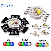 10Pcs LED RGB RGBW RGBWW 3W 9W 12W High Power Bead 4pin 6pin 8pin Chip lights beads installed 20mm star PCB DIY For Stage Light