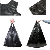 50/100PCS black vest plastic bag kitchen living room cleaning garbage storage bag takeaway packaging garbage with handbag
