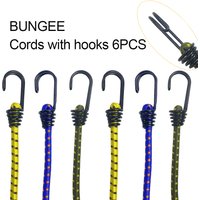 6Pcs Elastic Bungee Cord Set Tied Rope High Elasticity Luggage Straps Rope for Bikes Tie Downs Camping & Cars,Bungee Cord Tie