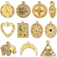 3pcs/Lot Butterfly Star Stainless Steel Diy Charms Women Heart Moon Elephant Earring Necklace Pendant Hand Star Jewelry