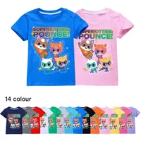 Anime Super Cats T Shirt Kids SuperKitties Clothes Baby Girls 100%Cotton Short Sleeve Tops Junior Boys T-shirt Children Clothing