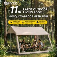 Sonuto 6-10 Person Automatic Sunshade Canopy Anti-Mosquito Screen House Waterproof Camping Gazebo Tent for Beach Park Party